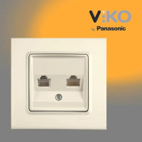 Розетка компьютерная двойная крем VIKO LINNERA 